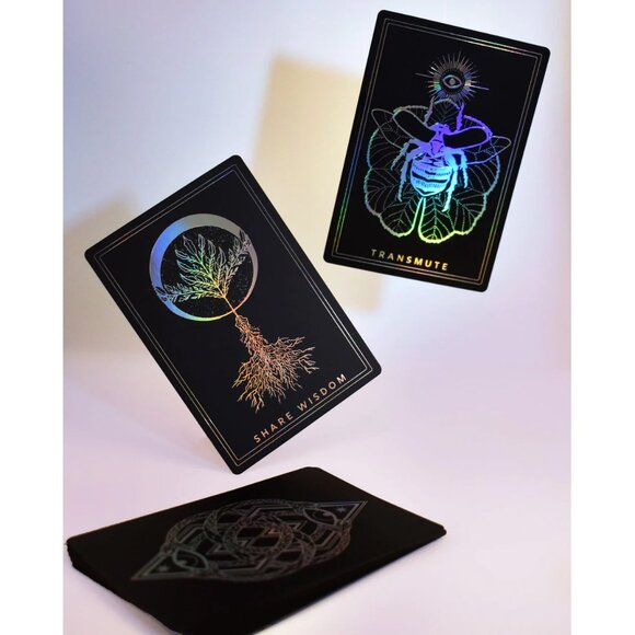 Threads of Fate Oracle Deck Ascendant Edition Guidebook Holographic Foil Black - Picture 12 of 15